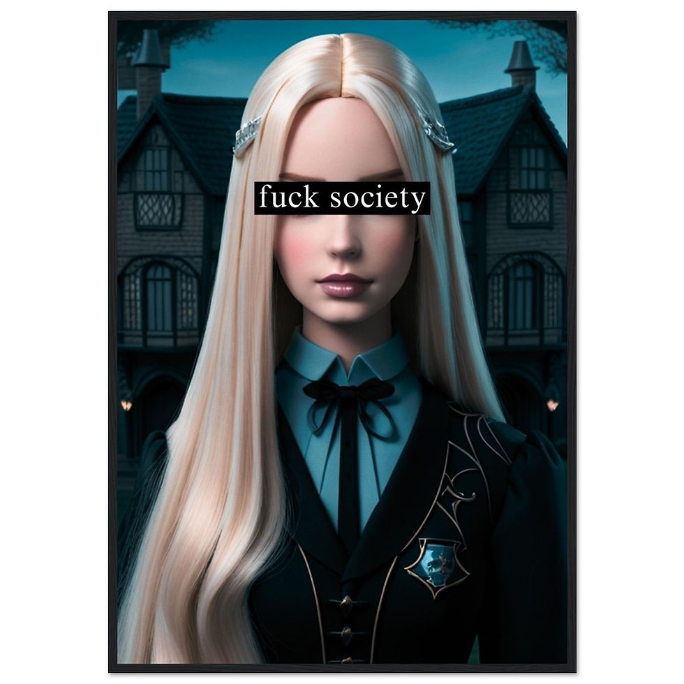 Thumbnail: f**k society II - Art Print mit Holzrahmen