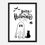 Thumbnail: Happy Halloween mit Geist und Katze - Art Print mit Holzrahmen