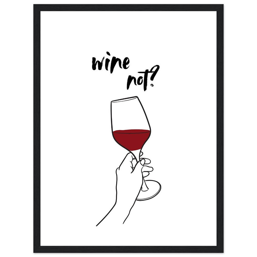 Thumbnail: Wine not? - Art Print mit Holzrahmen