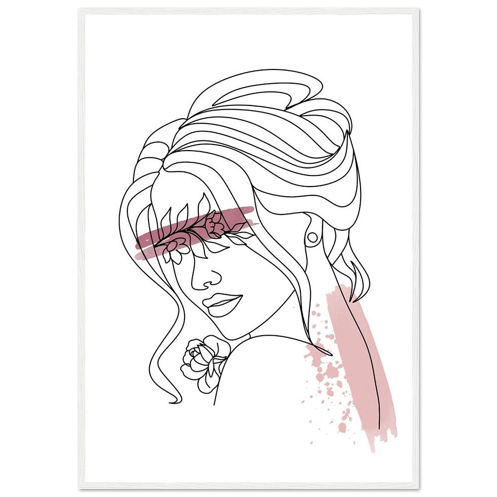 Miniaturbild: Line Art Frau IV - Art Print mit Holzrahmen