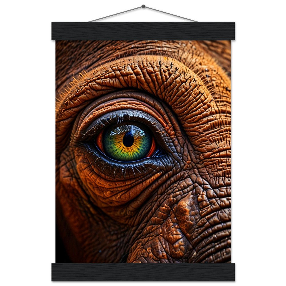 Elephant Eye - Art Print mit Leisten