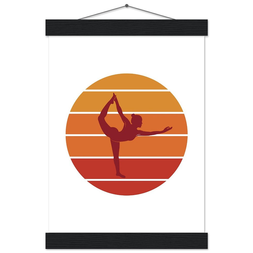 Miniature : Yoga Silouette Frau Tänzer - Art Print mit Leisten