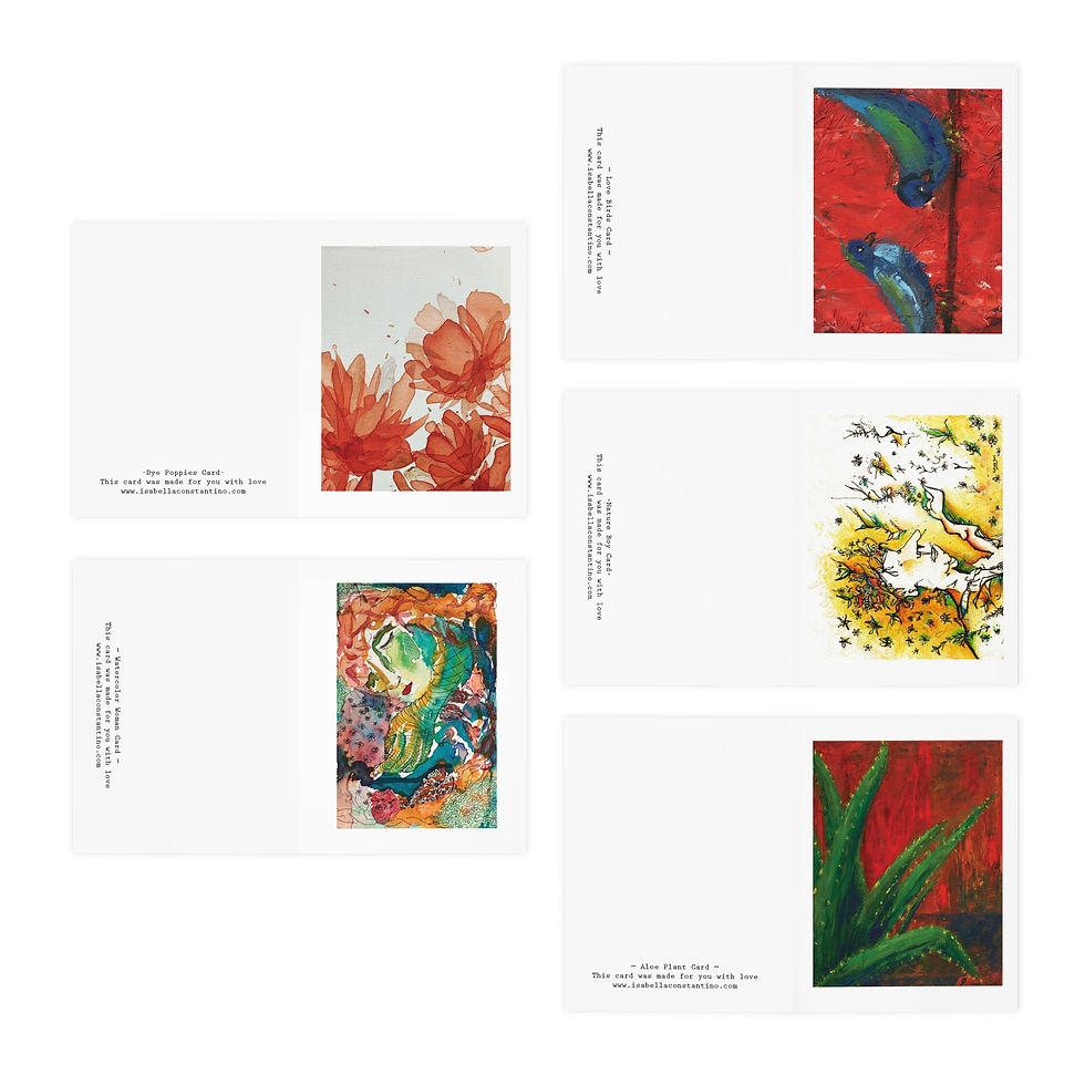 Thumbnail: Nature Art Greeting Cards (5-Pack) — Watercolor & Acrylic Floral Scenes