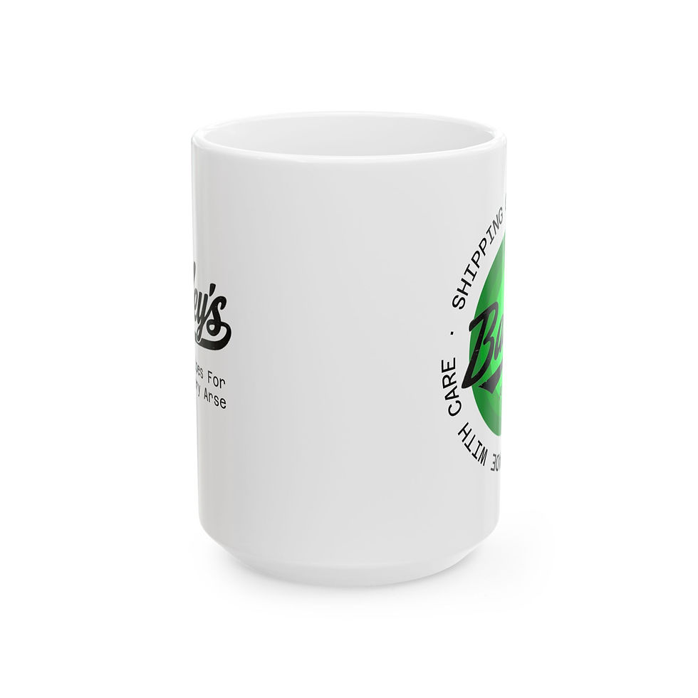 Thumbnail: Bailey's Arse Wipes- Green/Simple Back- Ceramic Mug — 11oz & 15oz Coffee Cup