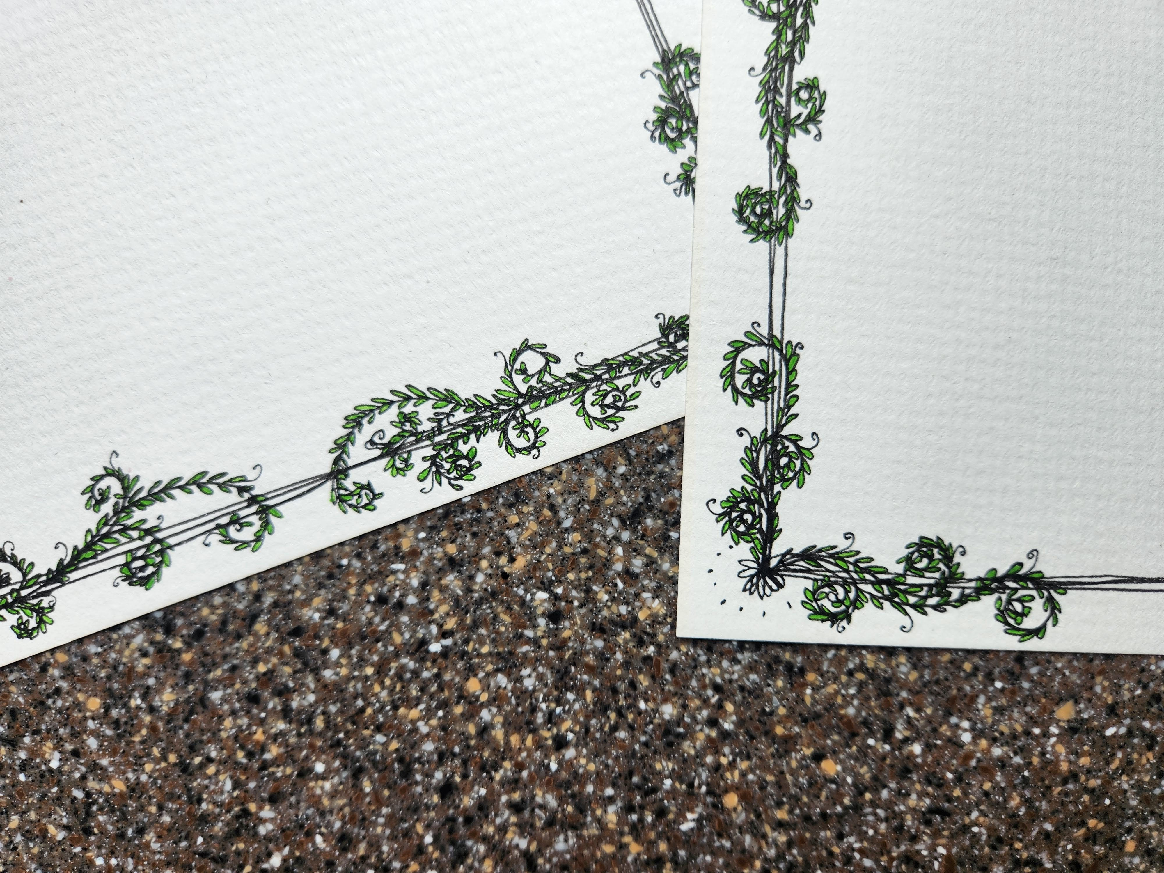 Vines Illustration- Printable Card Border - Customizable Wedding, Birthday, RSVP