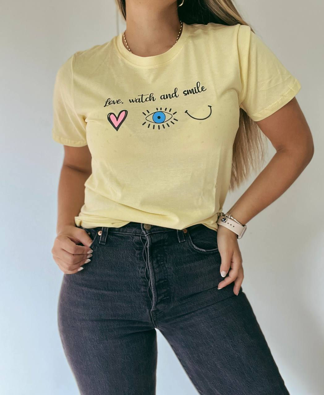 CAMISETA OVERSICE LOVE WATCH SMILE