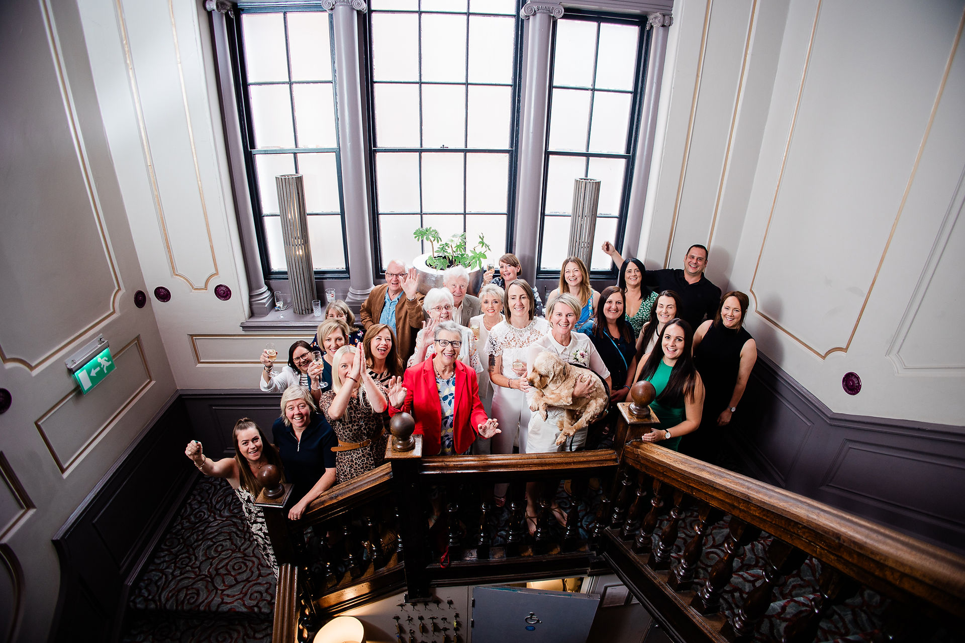 Kate and Claire's vow renewal photos with guests at Oddfellows.