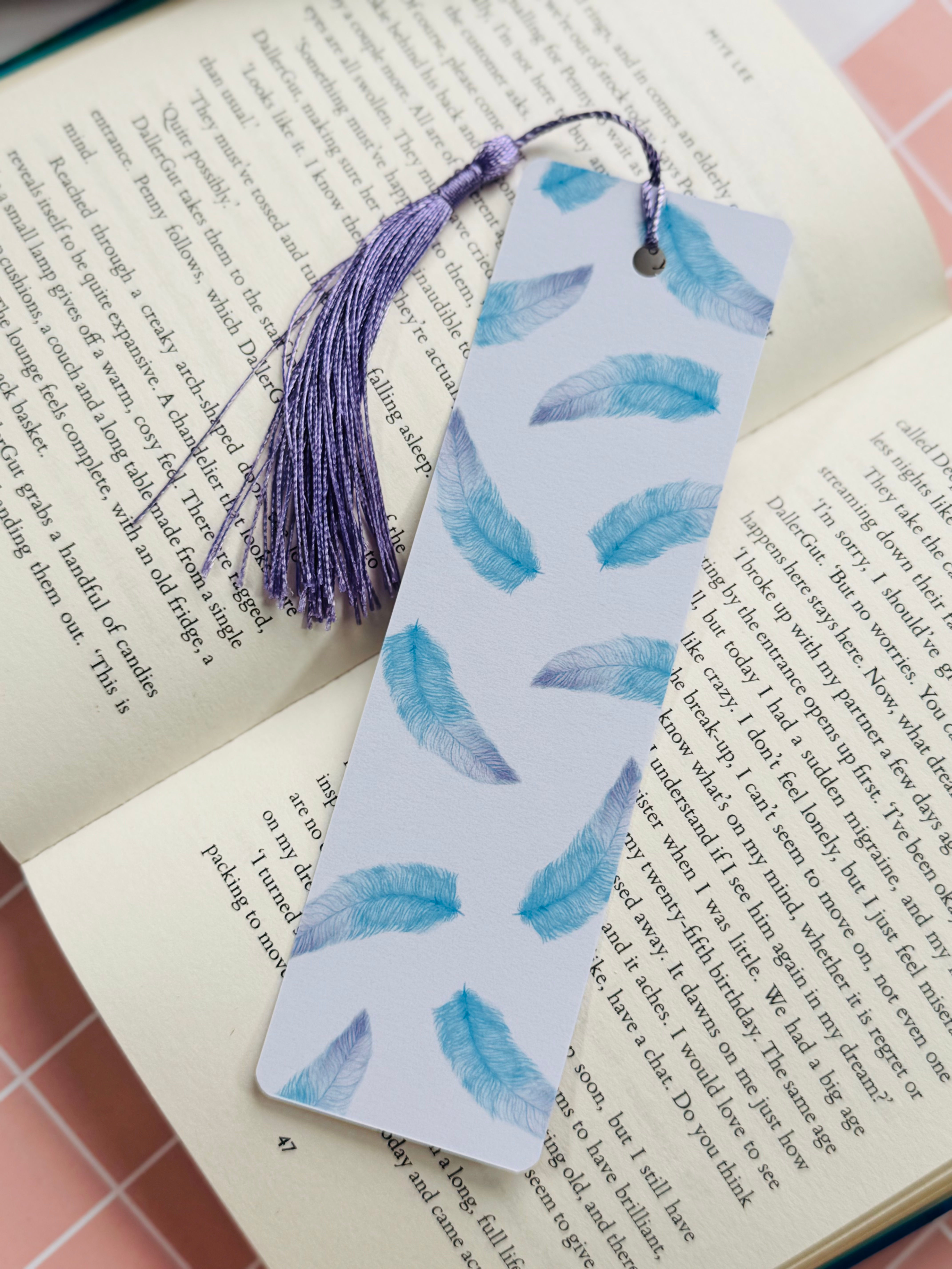 Watercolour Feathers Bookmark