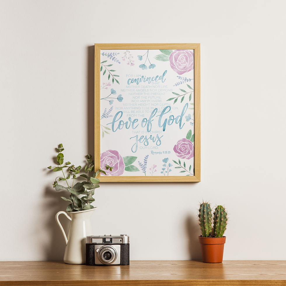 Thumbnail: Romans 8 Bible Verse Floral Print