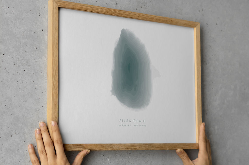 Thumbnail: Ailsa Craig Contour Print | Ayrshire
