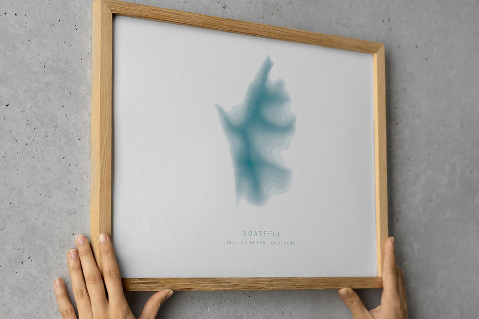 Thumbnail: Goatfell Topographic Contour Map Print | Isle of Arran
