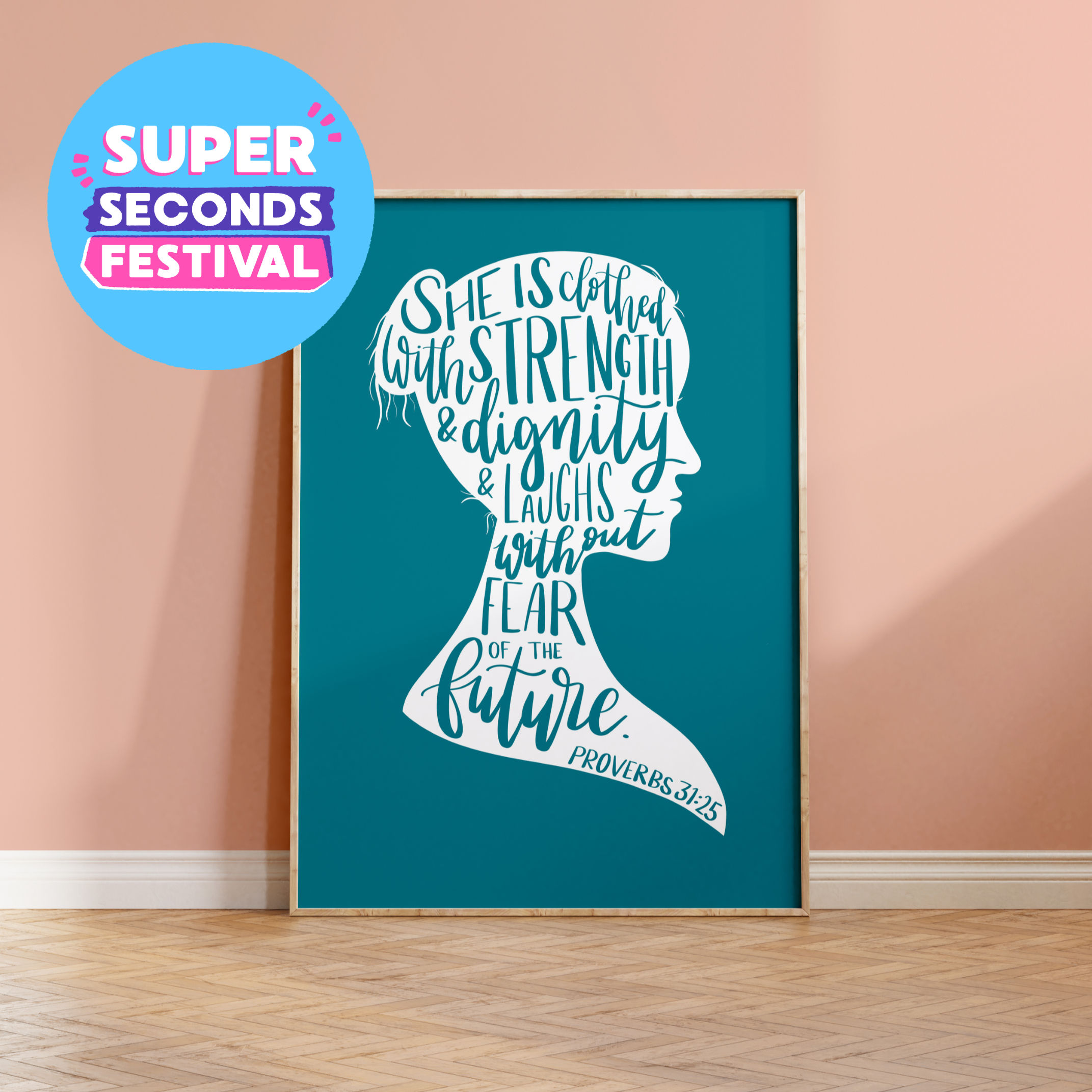 Proverbs 31:25 Silhouette Print SECONDS