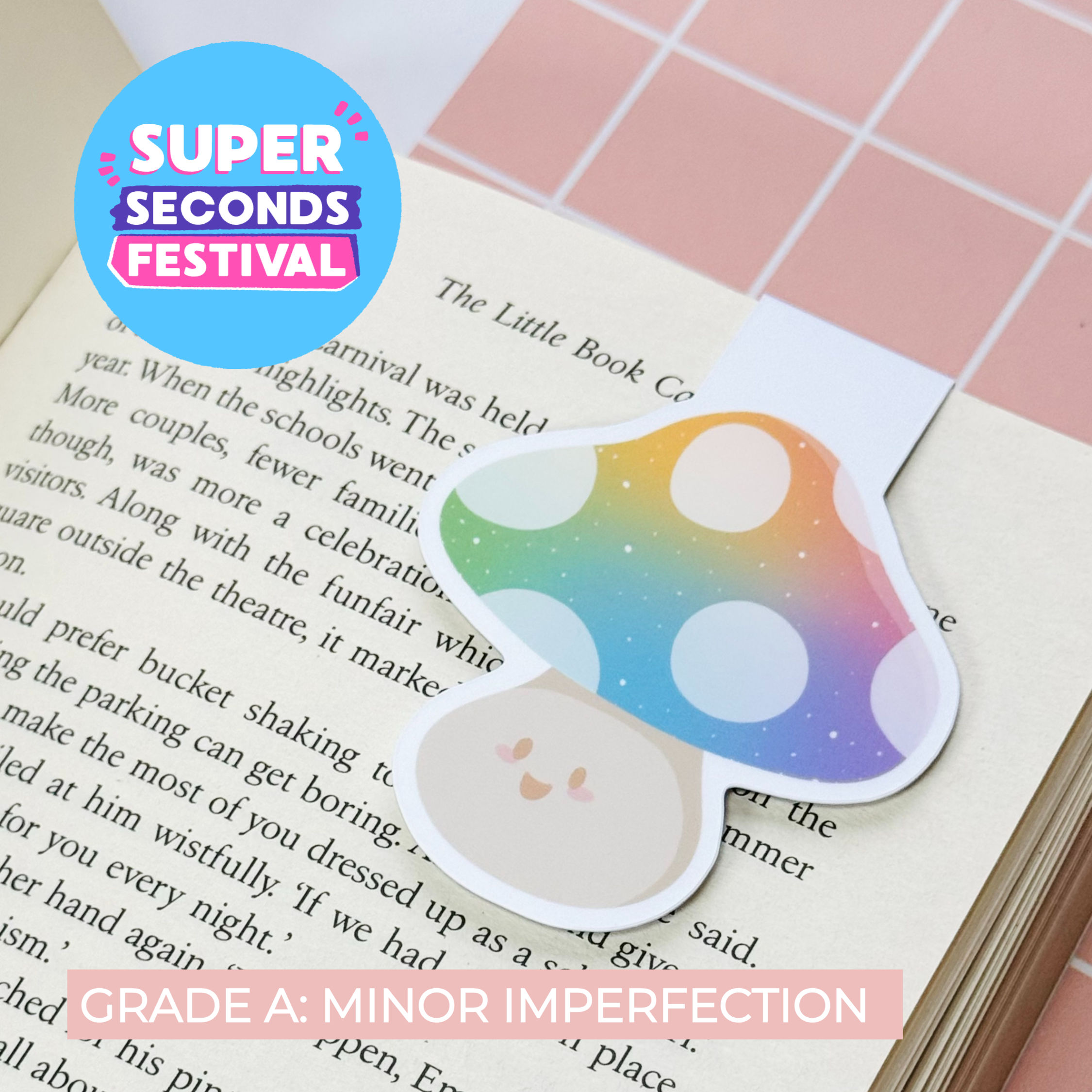 Rainbow Mushroom Magnetic Bookmark SECONDS