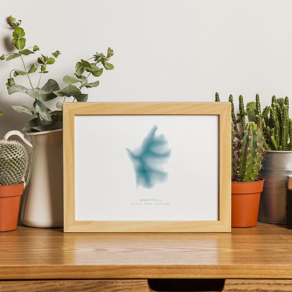 Thumbnail: Goatfell Topographic Contour Map Print | Isle of Arran
