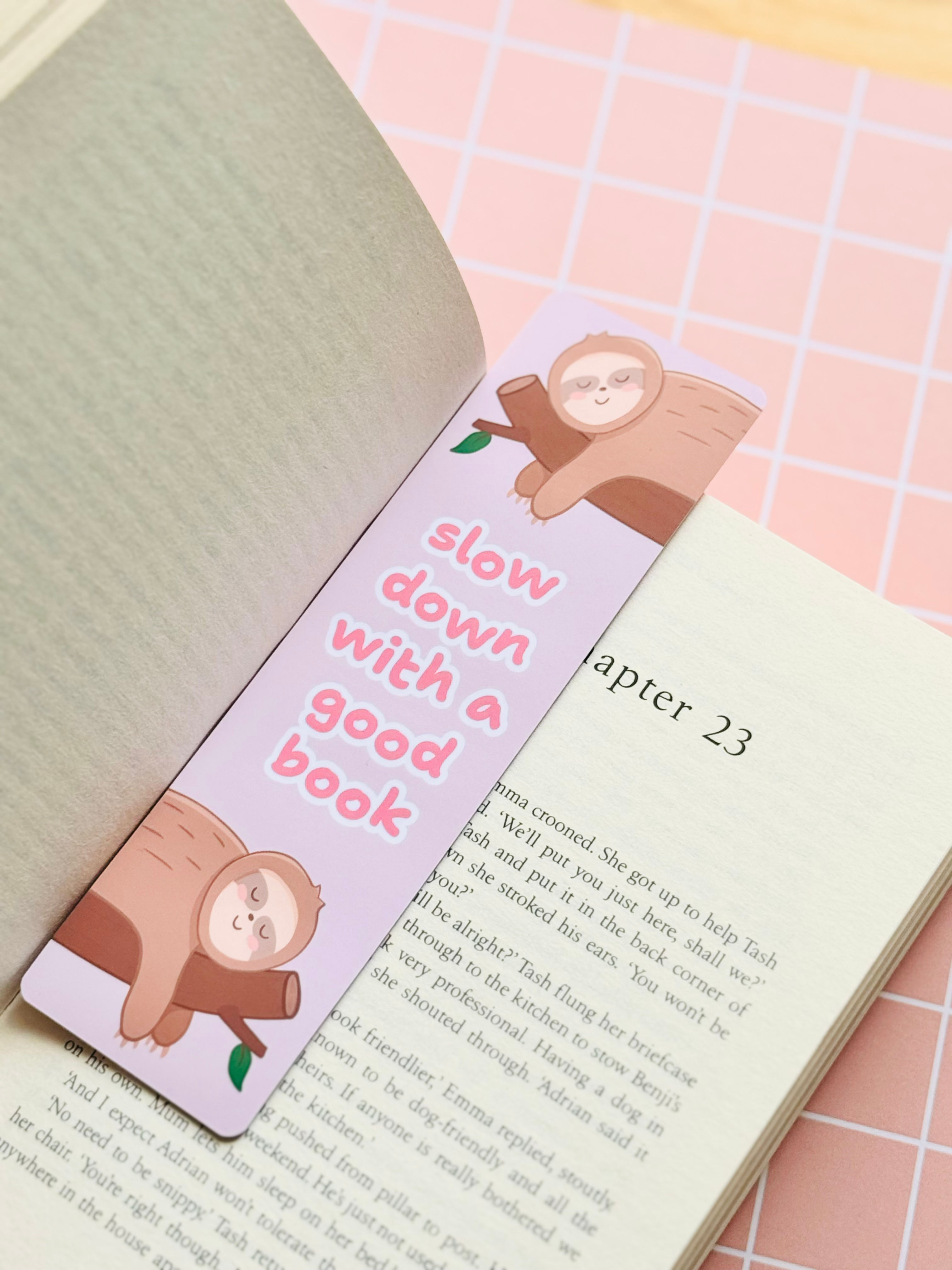 Cute Sloth Illustrated Bookmark