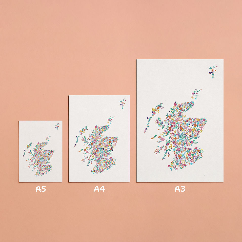 Thumbnail: Scotland Floral Map Print