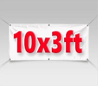 10 foot by 3 foot banner for outdoor use with full colour print