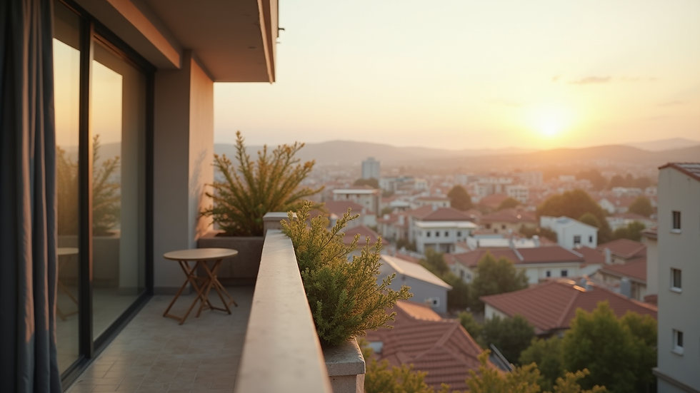 Yüksek açıdan cam balkon montajı tamamlanmış balkon