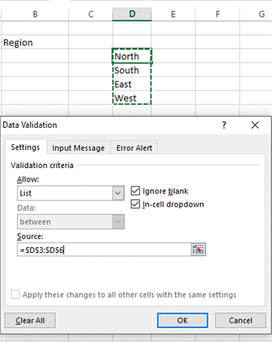 Drop Down - With a Range