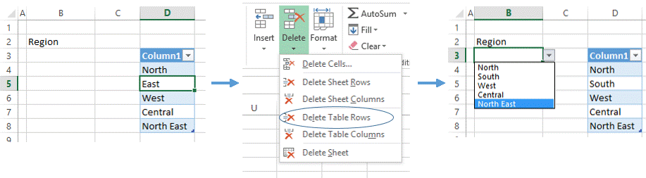 Drop Down - Removin Table Item 2