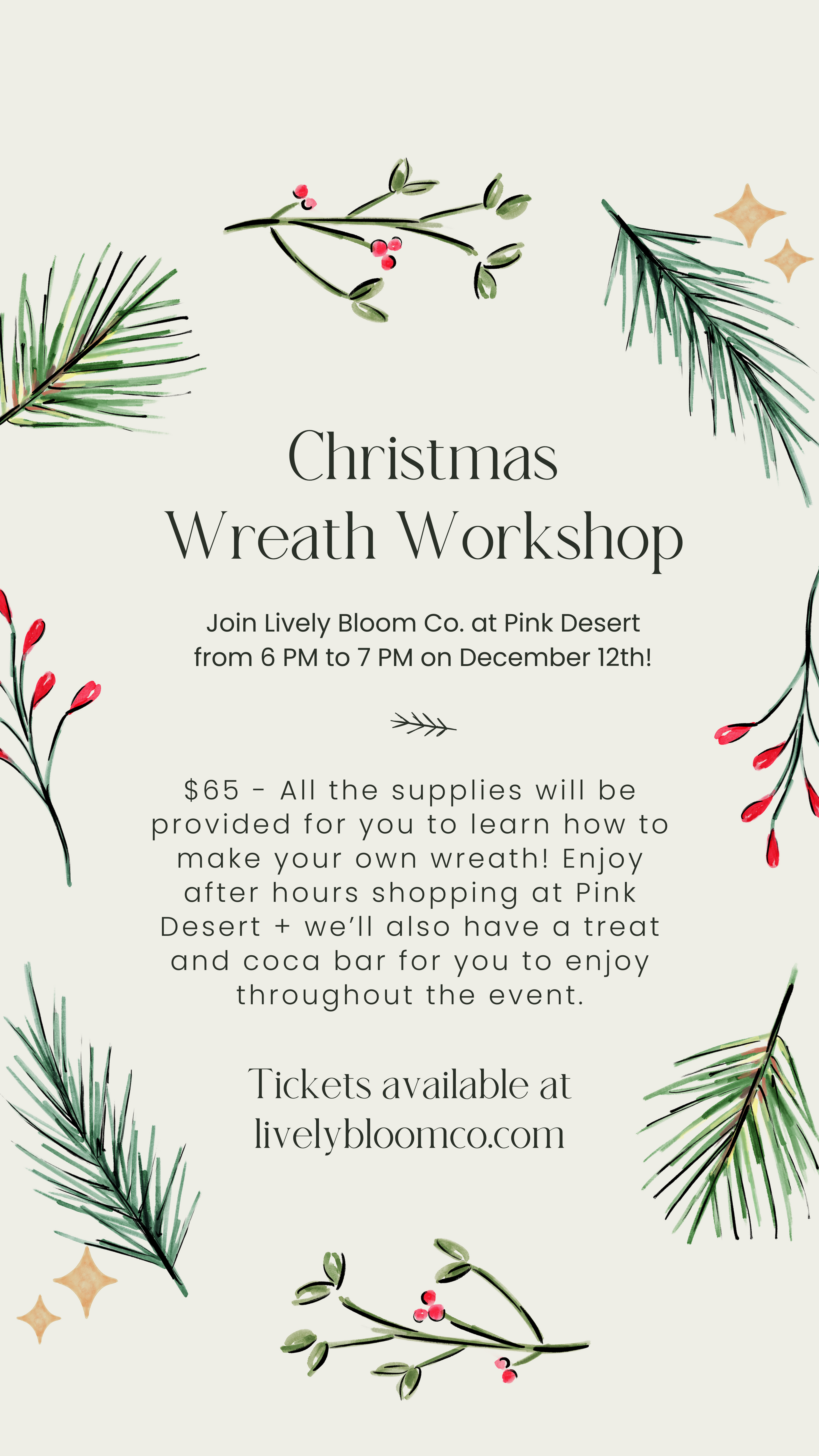 CHRISTMAS WREATH WORKSHOP - DECEMBER 12TH!