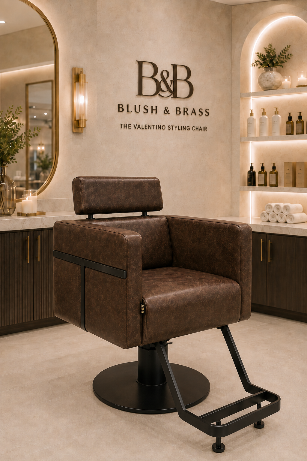 Valentina Styling Chair – Espresso & Noir