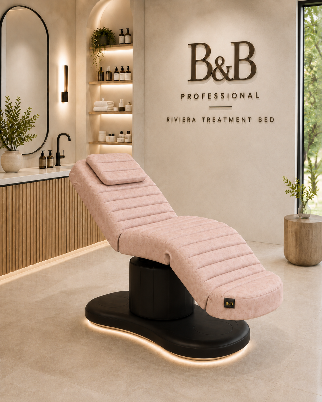 Riviera Treatment Bed – Blush & Noir