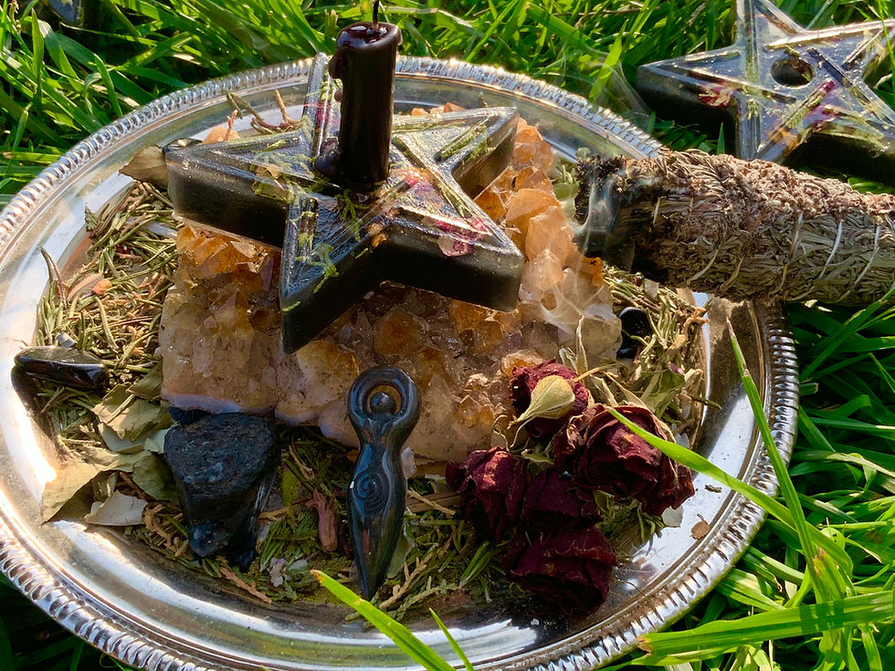 Thumbnail: Banishing Resin Pentagram Candle Holder