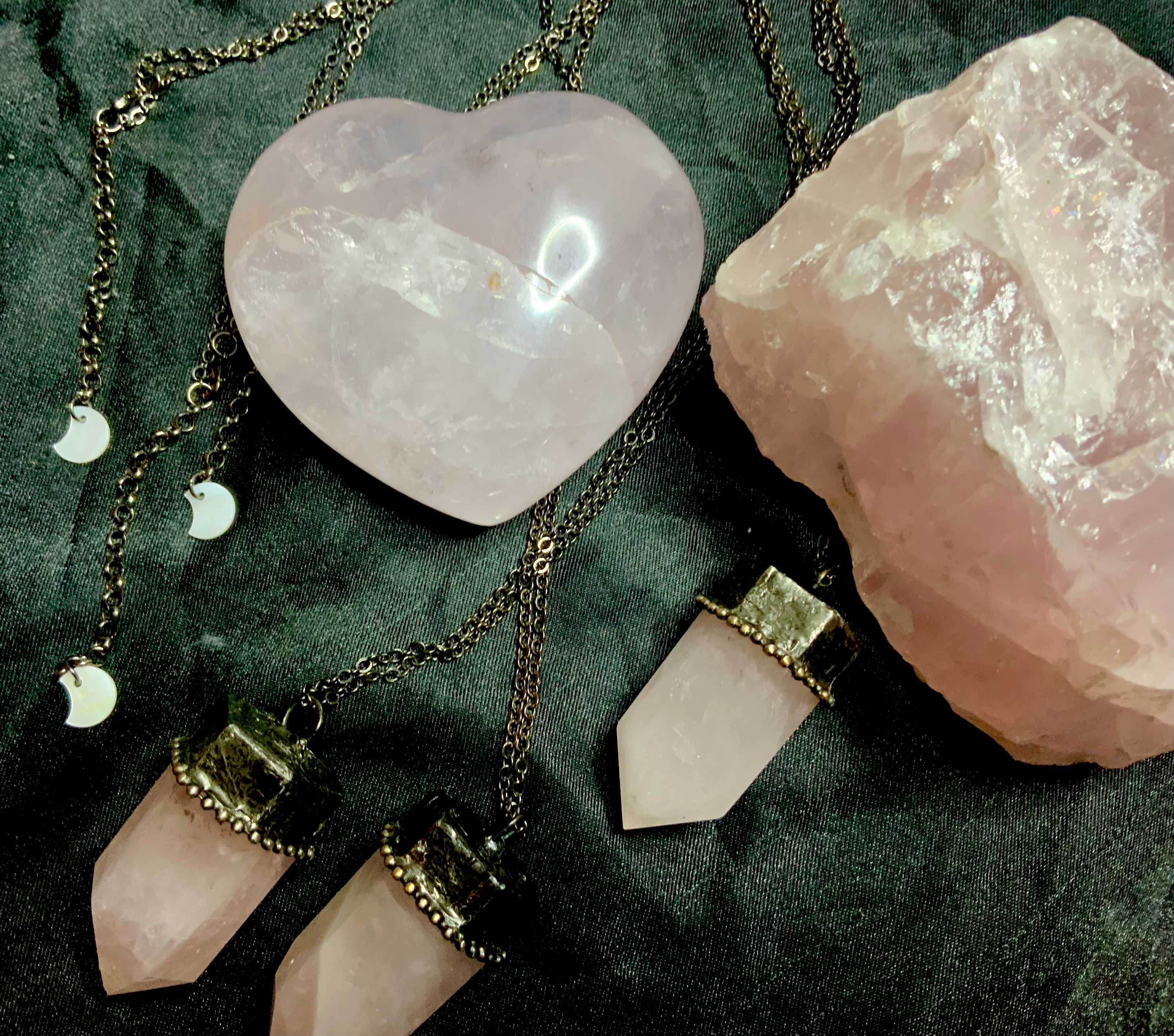 Chunky Rose Quartz Love Necklace