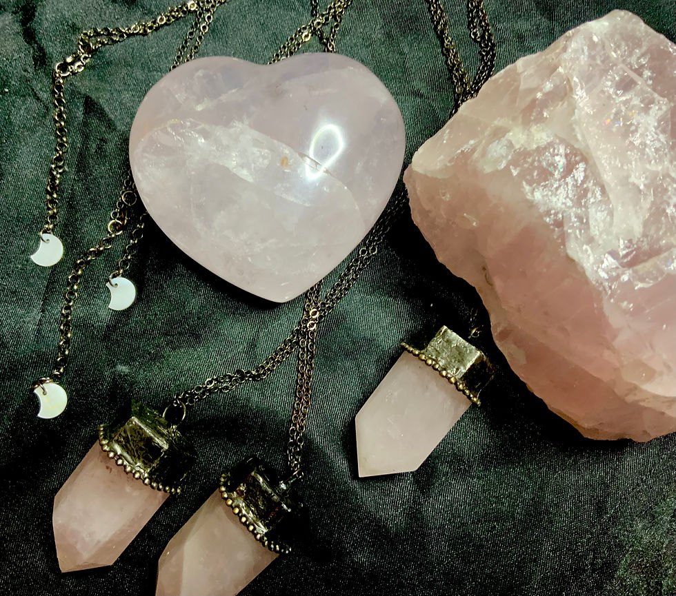 Chunky Rose Quartz Love Necklace