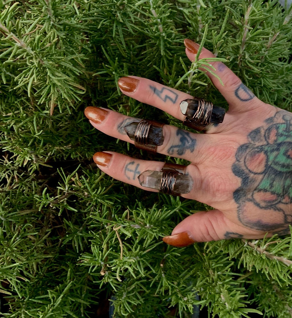 Smokey Quartz  Cleansing Copper Ring