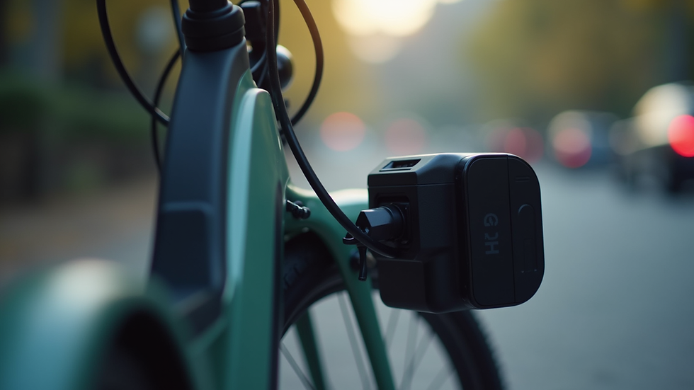 Close-up view of e-bike battery being charged
