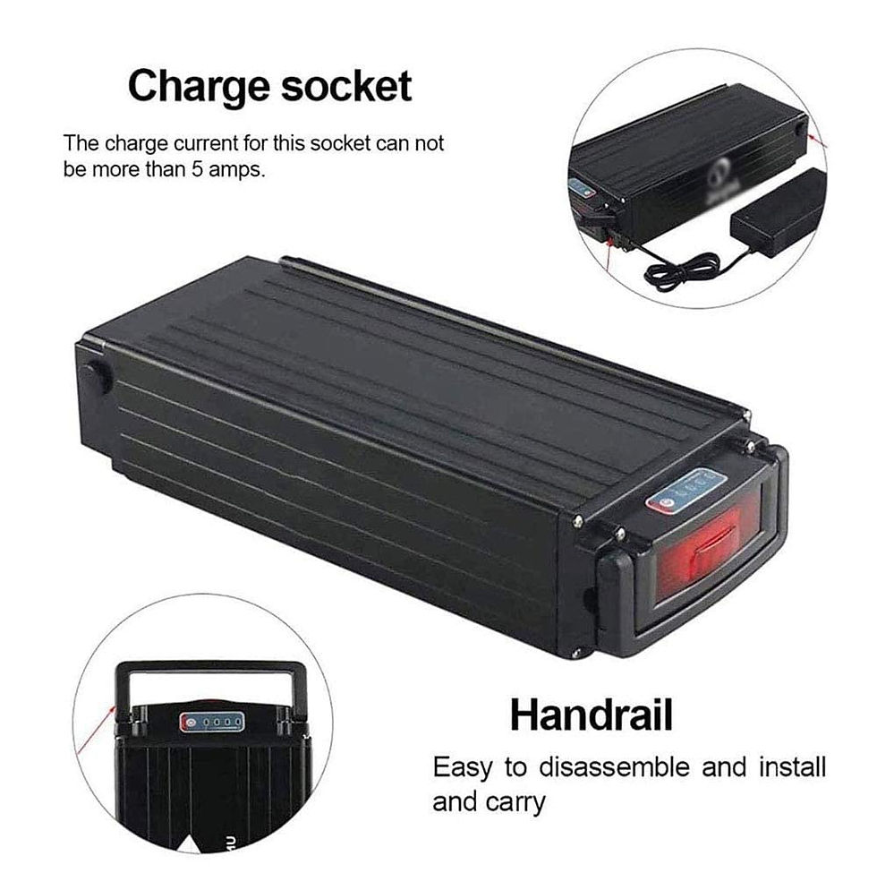 Thumbnail: FREEDOH 48V E-Bike Battery Pack 24.5AH Powerful Rear Rack Bicycle Battery with 5