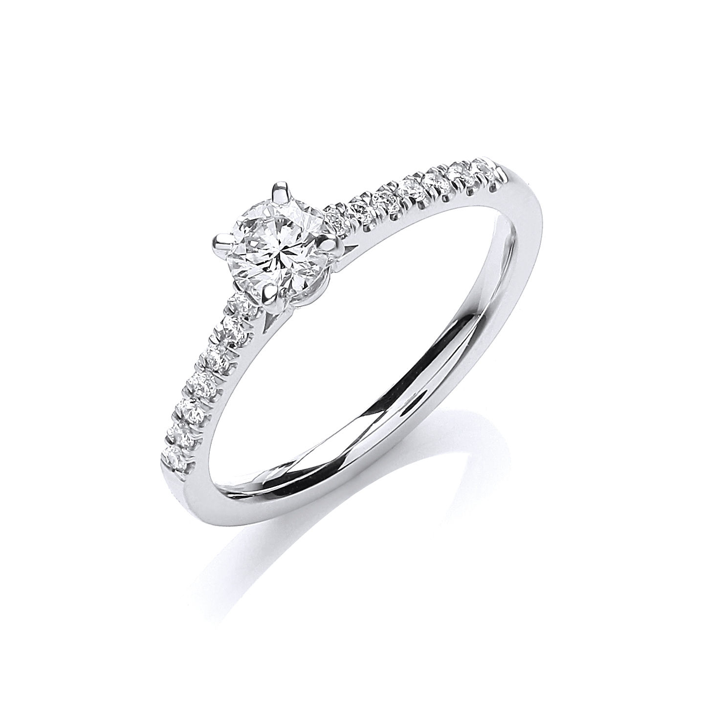 18ct White Gold Certificated Solitaire Ring