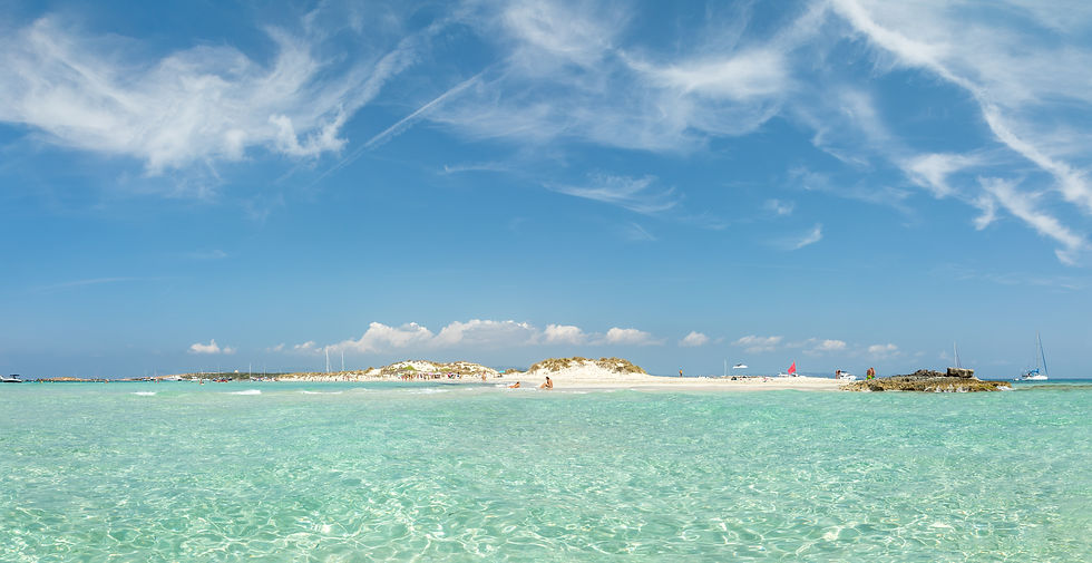 Playa de Espalmador vista desde el agua