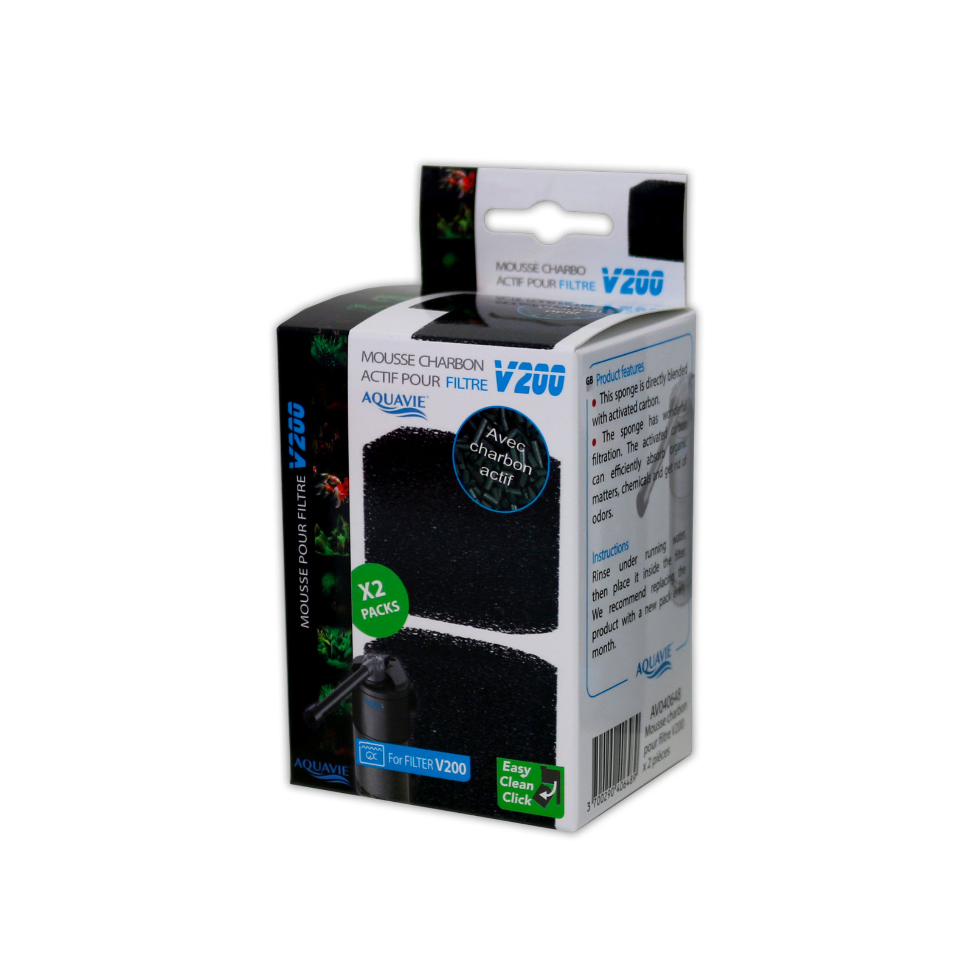 Mousse avec charbon pour filtre V200