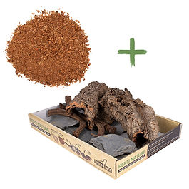 Versiones disponibles
RP120850 - Repti Nature Coco - Kit de sustrato de coco y decoración para terrario
RP120851 - Repti Nature Hêtre - Kit de sustrato de haya y decoración para terrario

