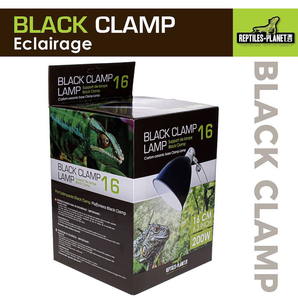 Miniaturbild: Black Clamp 16 - Lampenhalter mit Klemme für Terrarium - Ø 16 cm - H 19 cm
