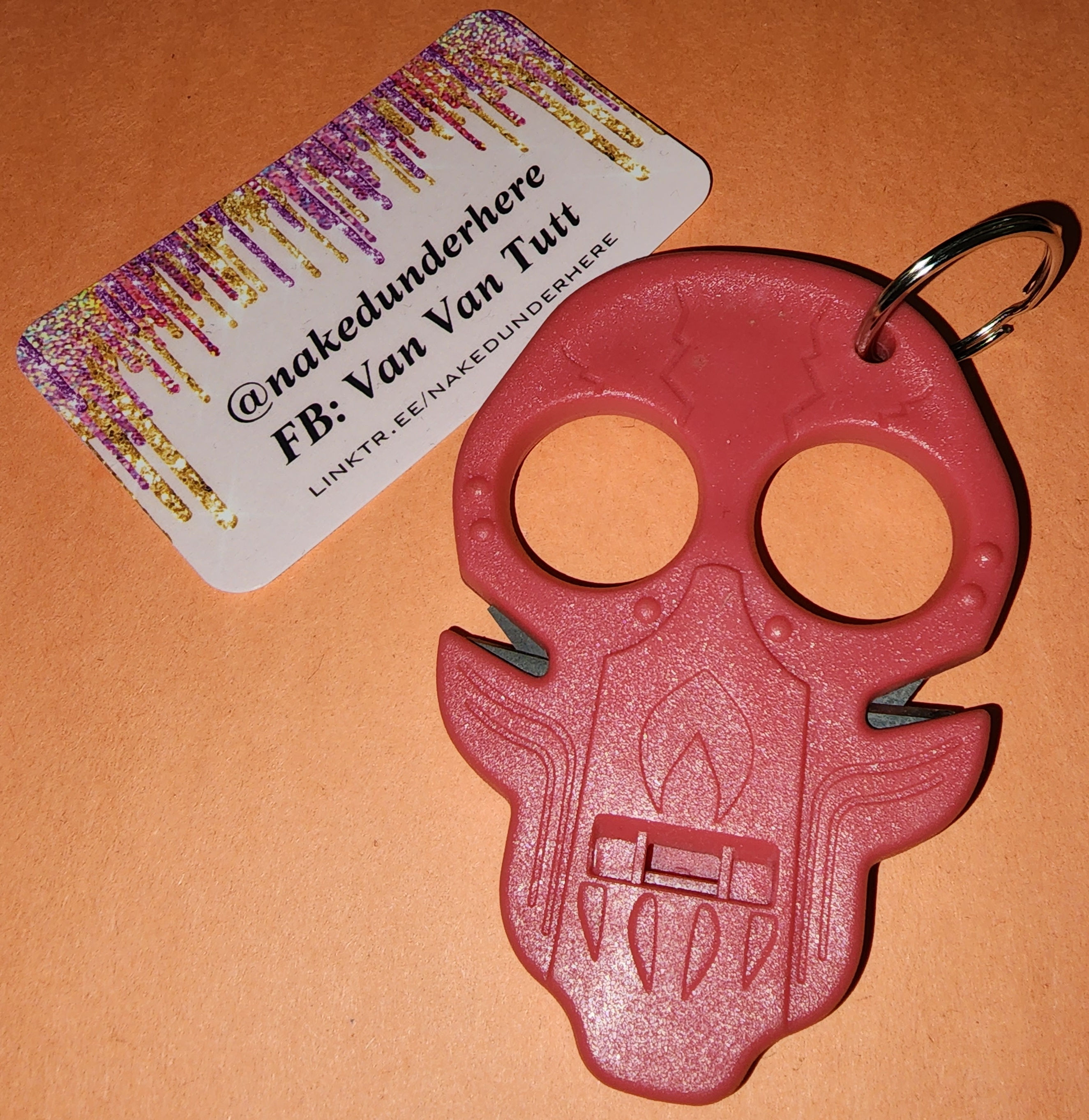 Rose Skull Self Defense Keyring 