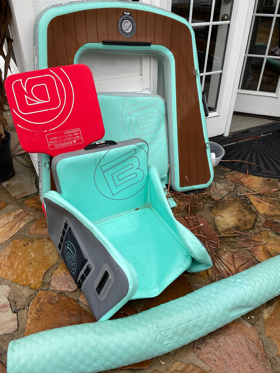 a warning sign that is on a piece of equipment