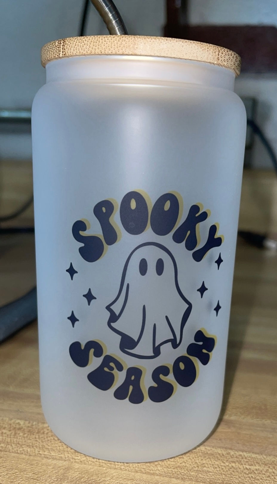 Thumbnail: “Spooky Season” frosted glass cup
