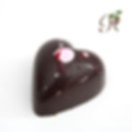 Corazón sólido de CHOCOLATE OBSCURO y FRAMBUESA