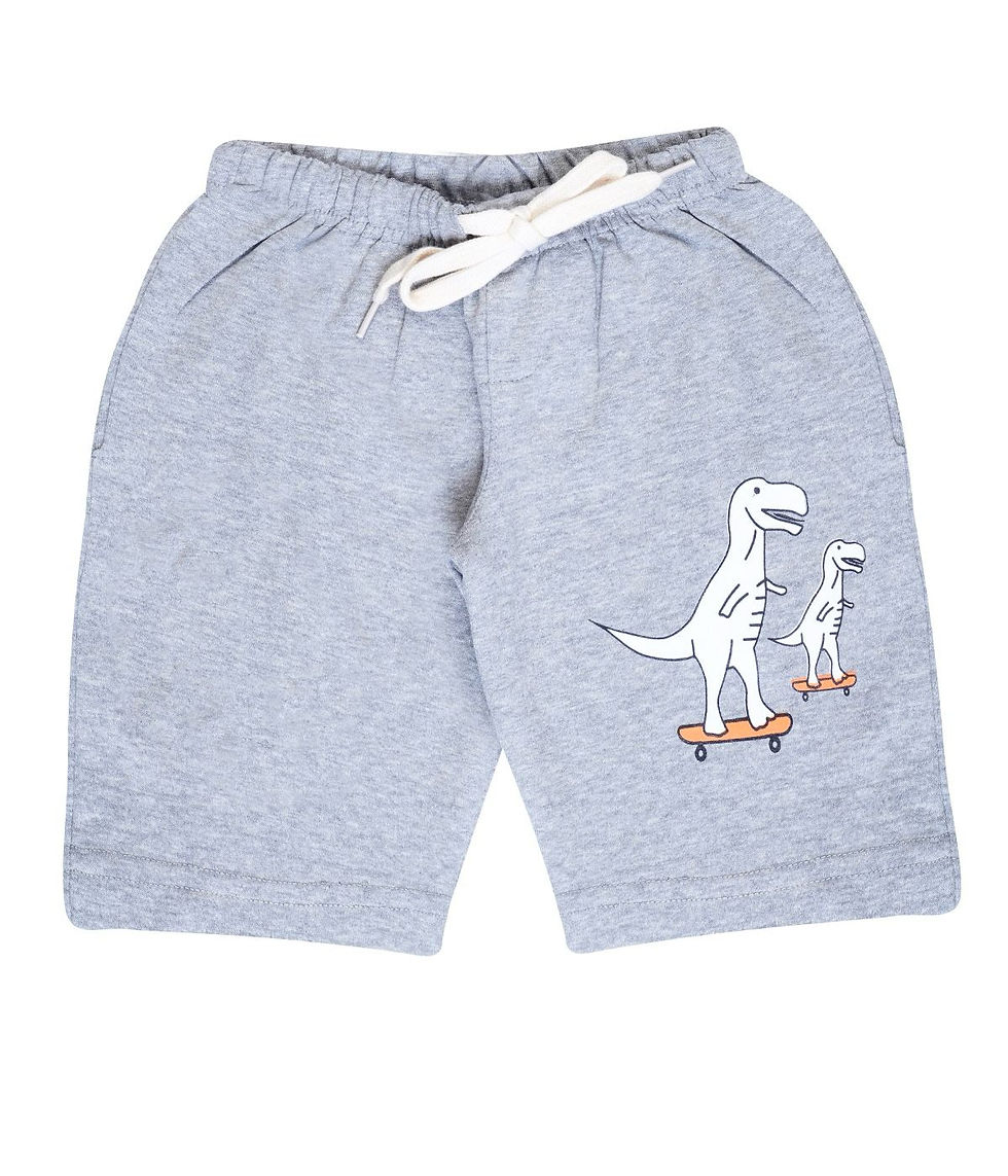 Grey Milange Dino Shorts
