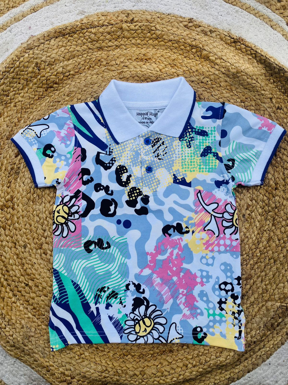 White All Over Print Polo