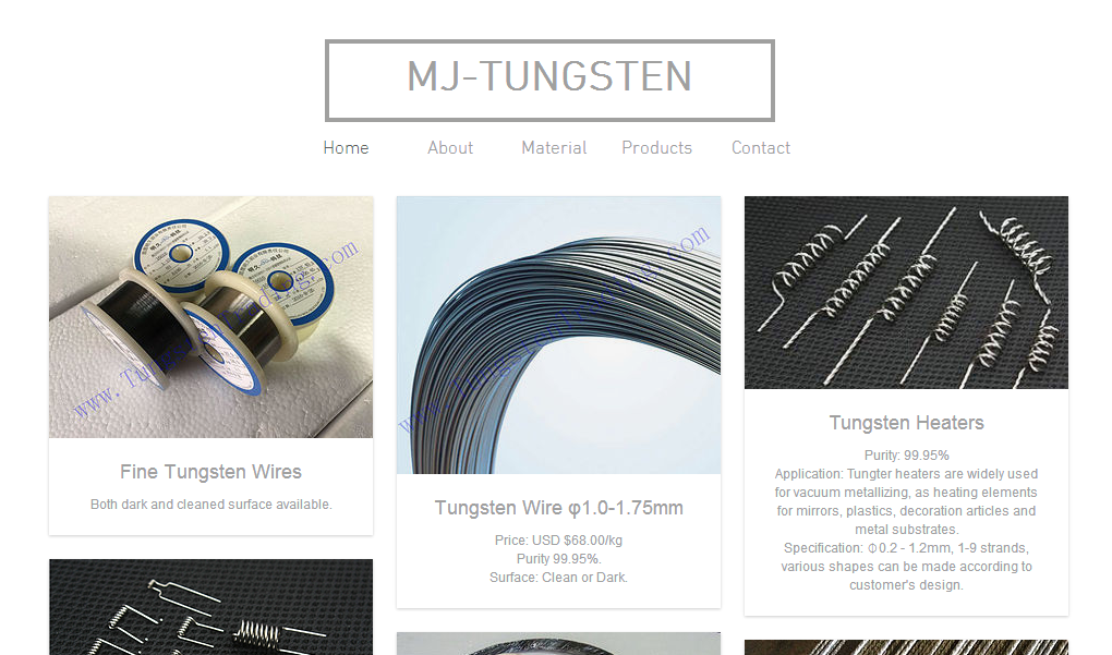 Tungsten wire 99.95 pure.