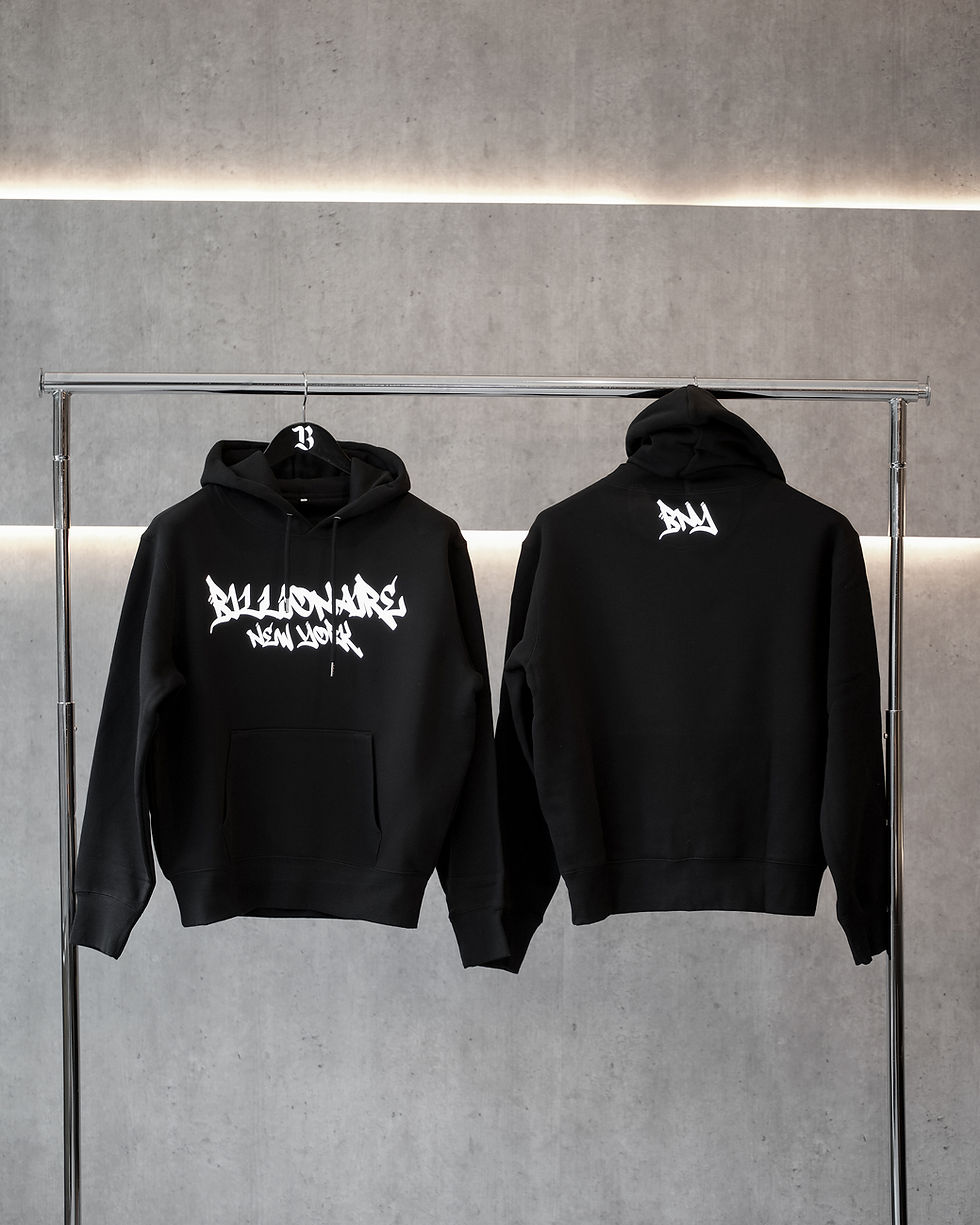 Thumbnail: Billionaire Graffiti Silver Reflective Hoodie
