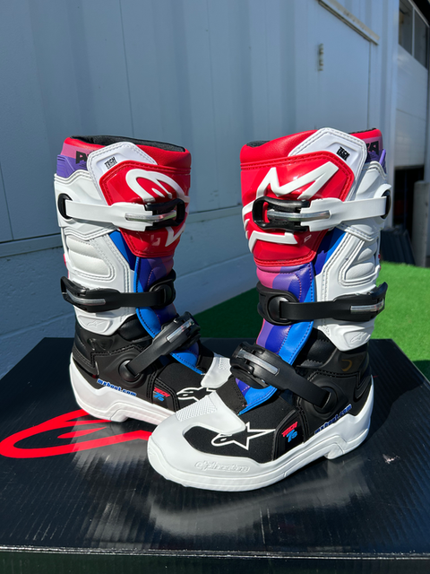 Alpinestars Tech 7s Youth Mx Boots White/Black/Rainbow
