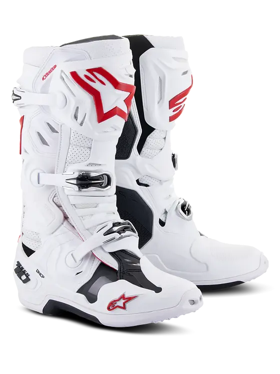 Alpinestars Tech 10 Supervented Boots - White/Red | MxBoot.com