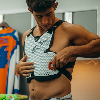 Chase Sexton wearing the new Alpinestars Bionic Action V2 Chest Protector with MX27 gear