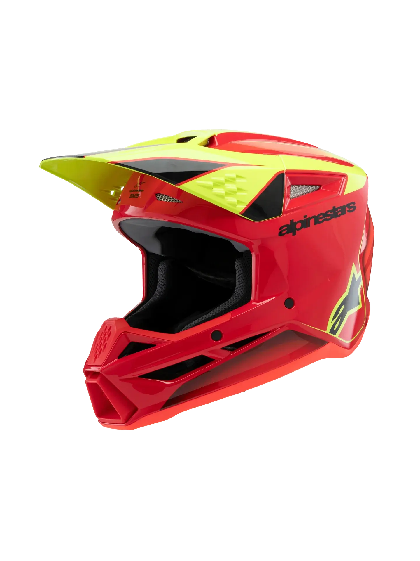 Alpinestars SM3 Youth Fray Helmet - Red/Yellow Fluo/Black Glossy